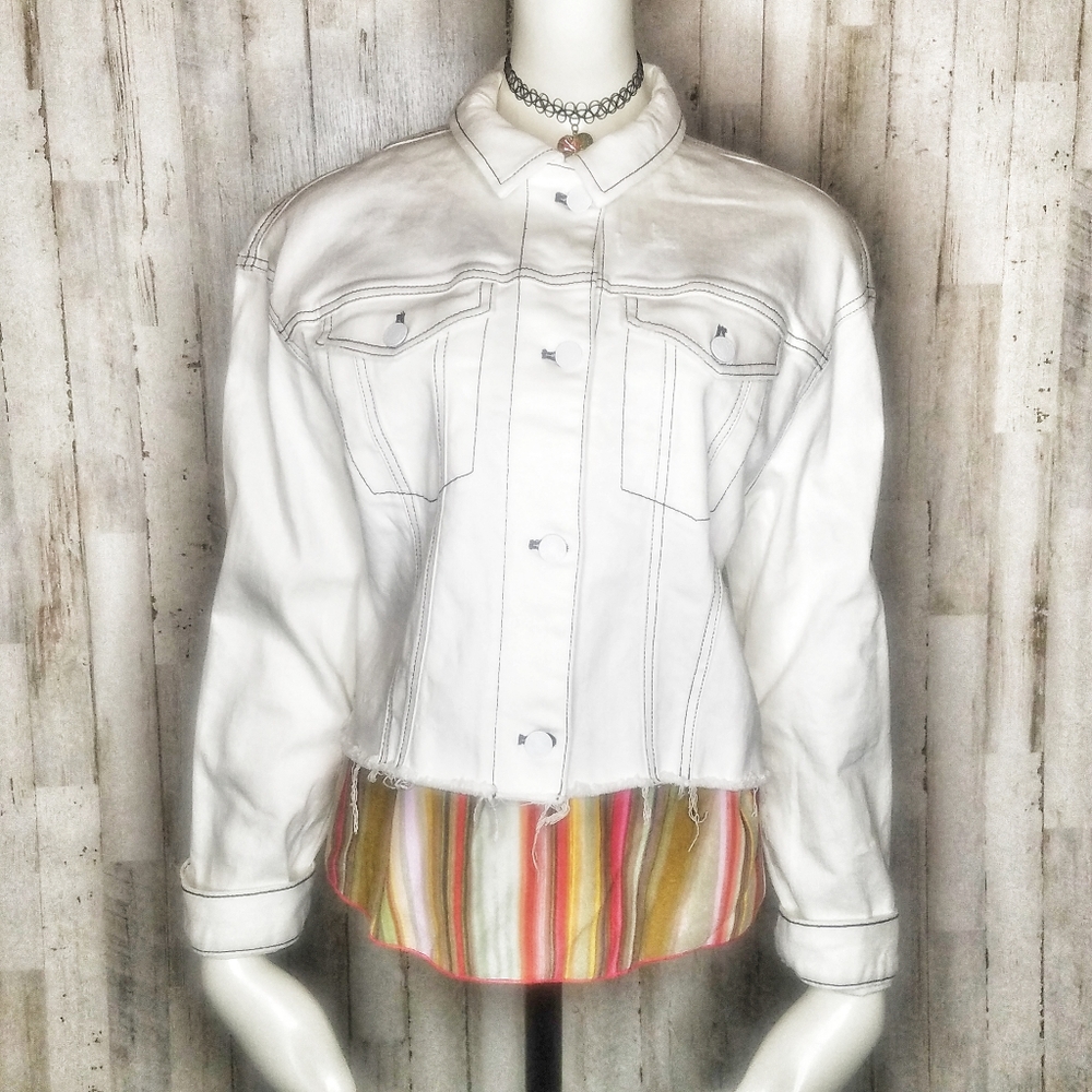 Express | White Denim Jean Jacket